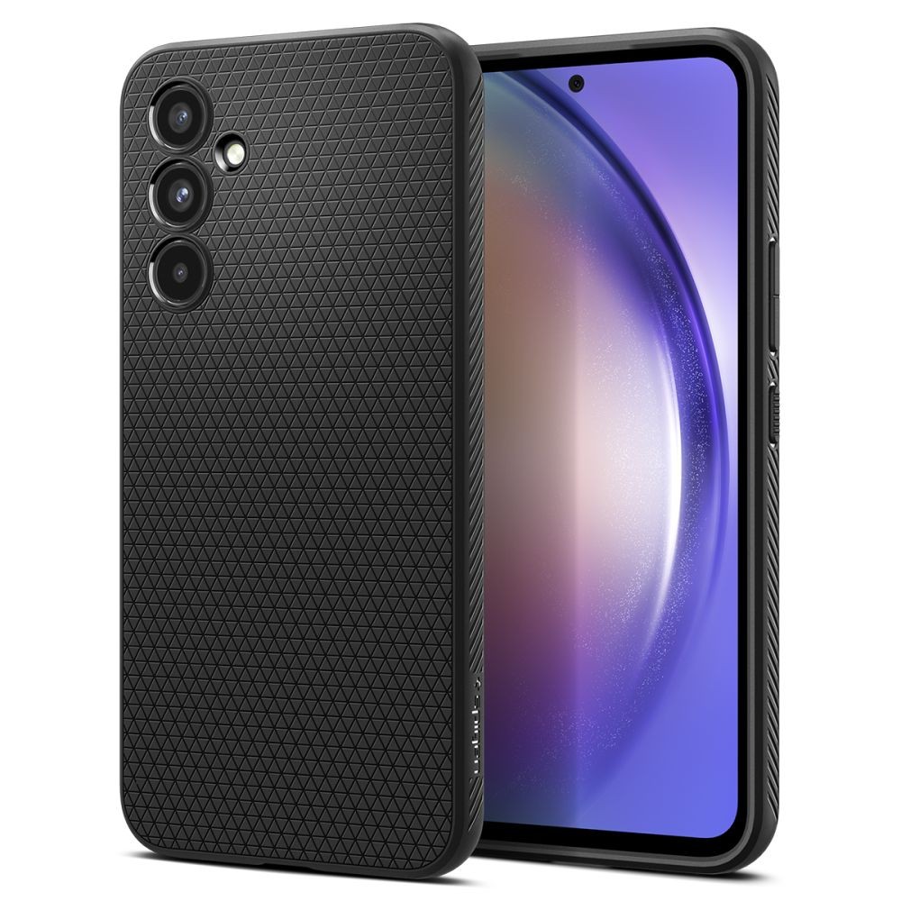 Juodas originalios tekstūros dėklas "Spigen Liquid Air" telefonui Samsung Galaxy A54 5G