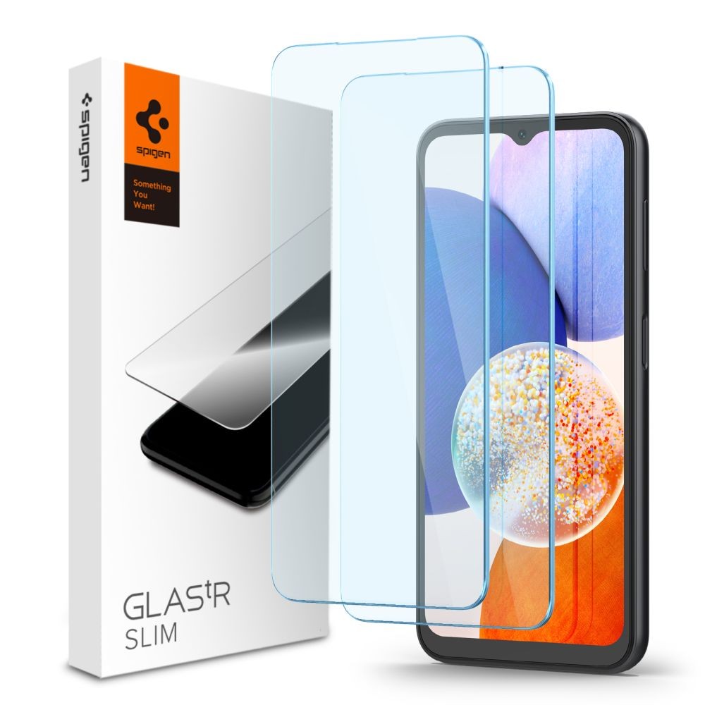 Skaidrus apsauginis grūdintas stiklas Spigen "Glas.Tr Slim 2-Pack" (2vnt) telefonui Samsung Galaxy A15 4G / 5G / A25 5G