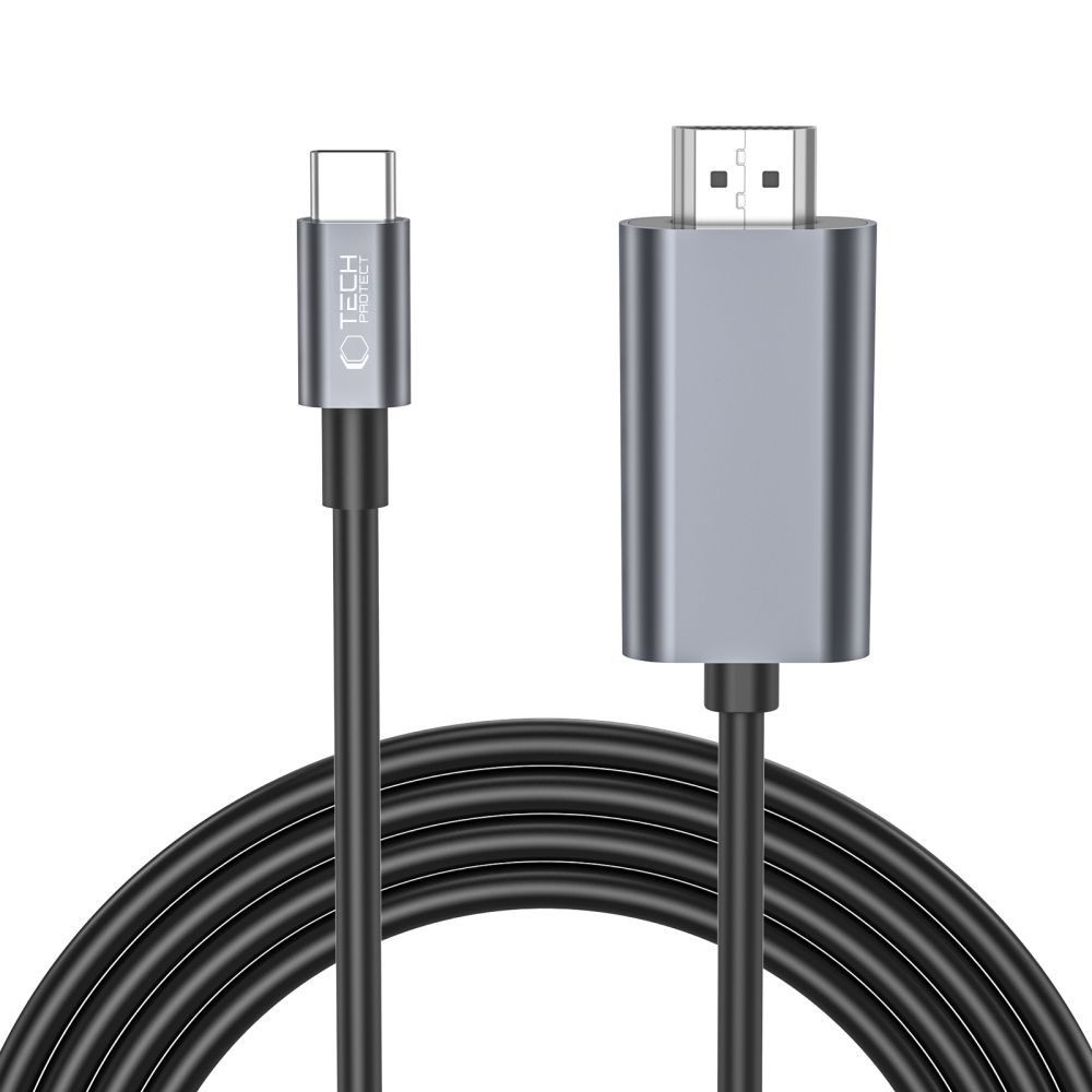 Juodas kabelis "Tech-Protect Ultraboost Cable Type-C to HDMI 4K 60HZ 200CM" 