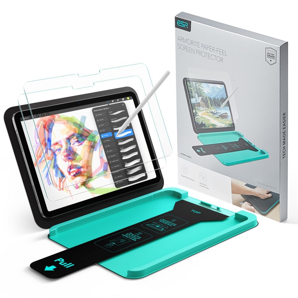 Apsauginis stiklas ESR Paper Feel 2-vnt. planšetei Apple iPad AIR 10.9” 4 / 5 / 2020-2022 / 11” 6 / 7 / 8 / 2024-2026