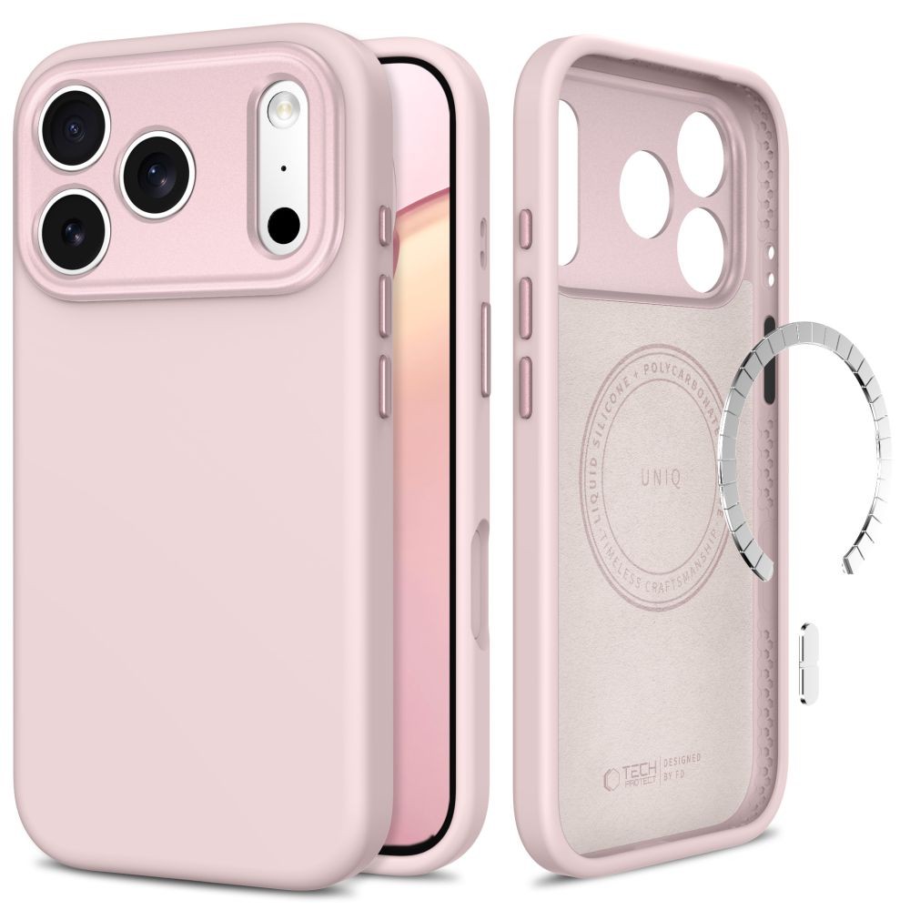 Rožinis dėklas Tech-Protect Uniq Magsafe CC telefonui Apple Iphone 17 PRO / 18 PRO