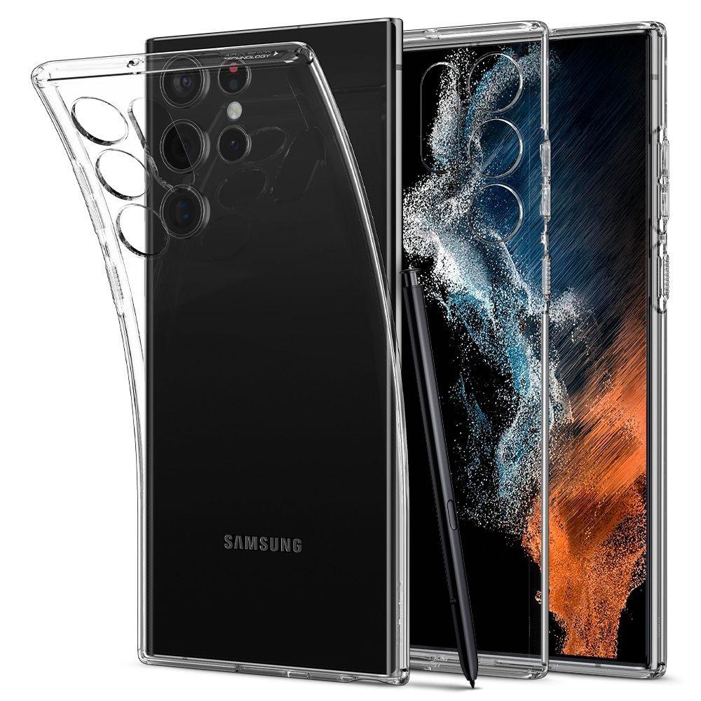Skaidrus dėklas Spigen "Liquid Crystal" telefonui Samsung Galaxy S22 Ultra