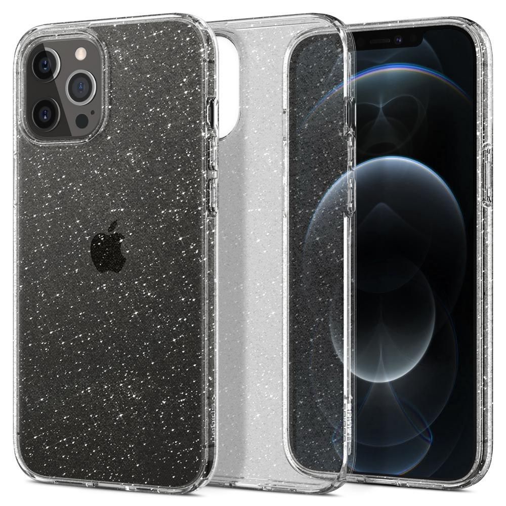 Skaidrus dėklas su blizgučiais "Spigen Liquid Crystal Glitter" telefonui iPhone 12/12 Pro