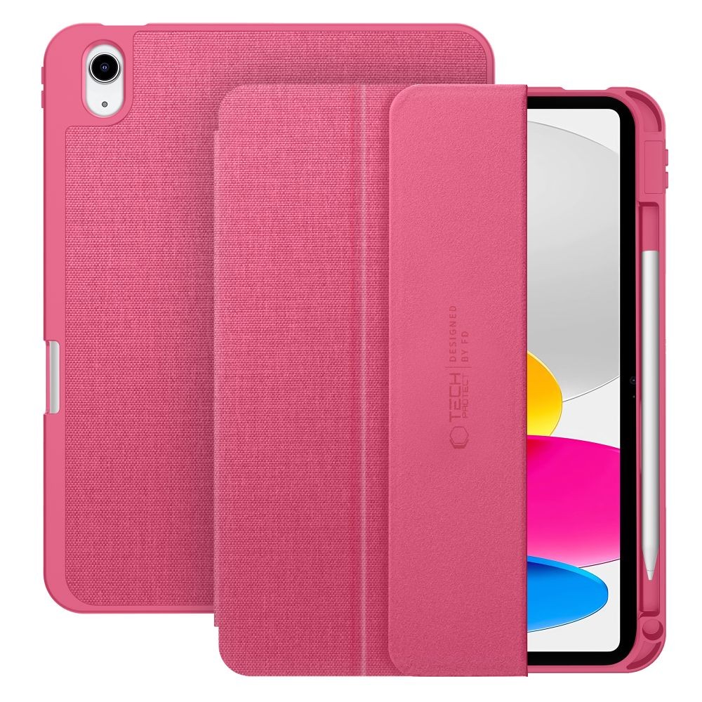 Rožinis atverčiamas dėklas "Tech-Protect SC Pen Canvas" planšetei Apple iPad 10.9” 10 / 2022 / 11” 11 / 2025