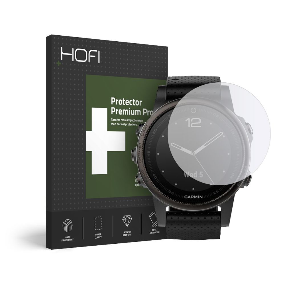 Skaidrus apsauginis stiklas Hofi "Hybrid" laikrodžiui Garmin Fenix 5S / 6S / 6S PRO (20MM)
