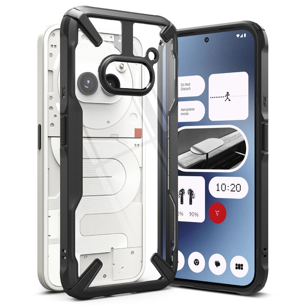 Juodais tvirtais kraštais dėklas "Ringke Fusion X" telefonui Nothing Phone 2A