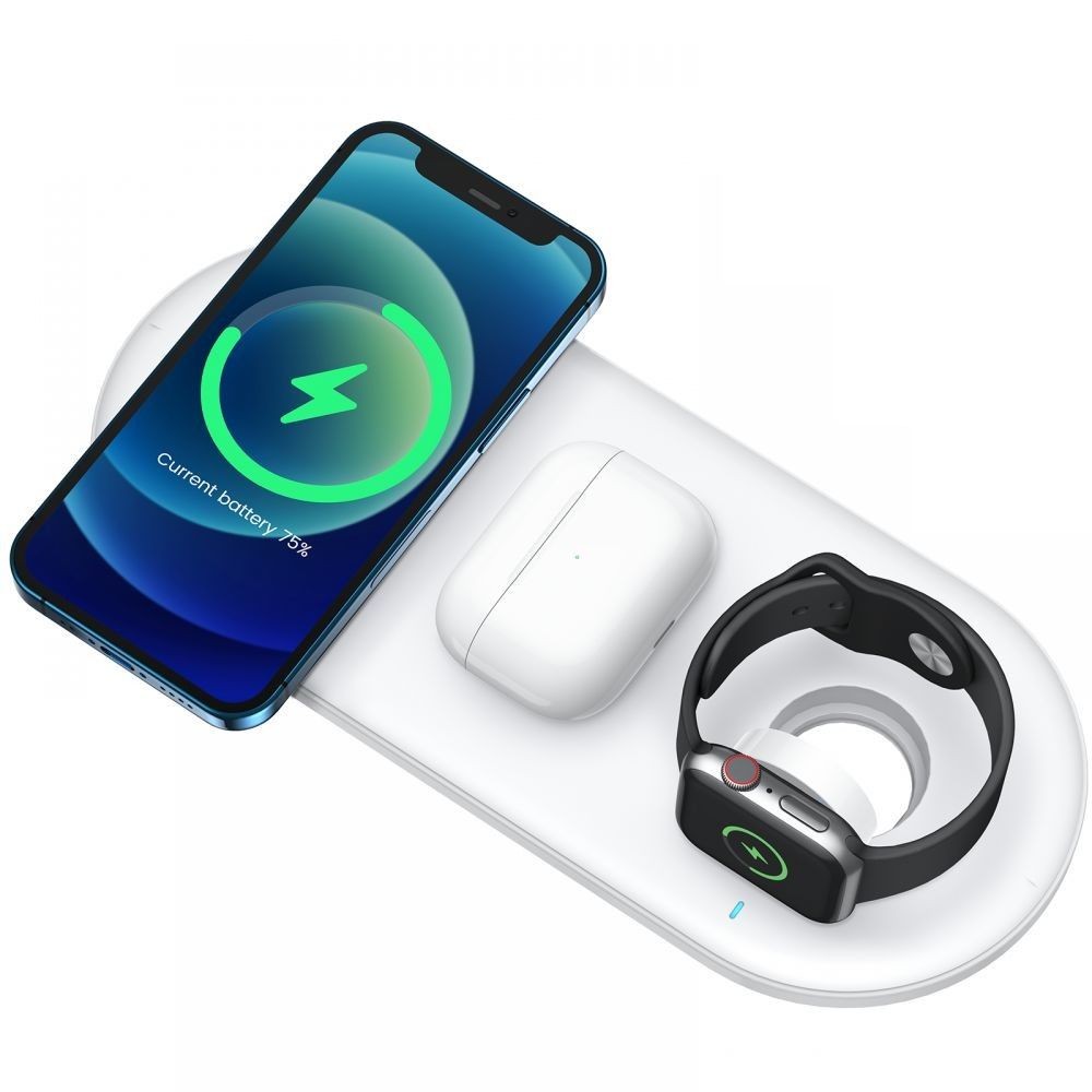 OYROOM JR-A27 3IN1 MAGNETIC MAGSAFE WIRELESS CHARGER BALTAS