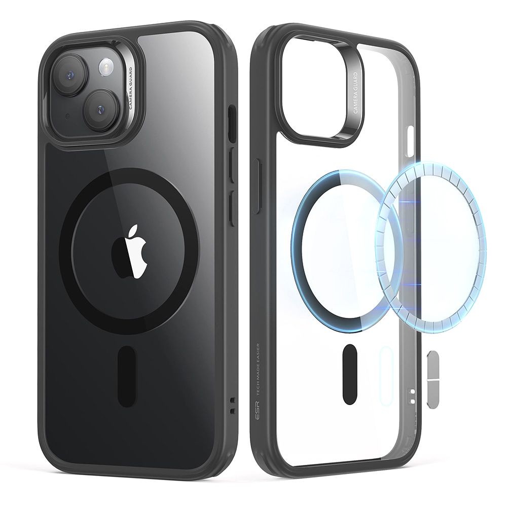 Skaidrus dėklas juodais kraštais "Esr Ch Halolock Magsafe" telefonui iPhone 15