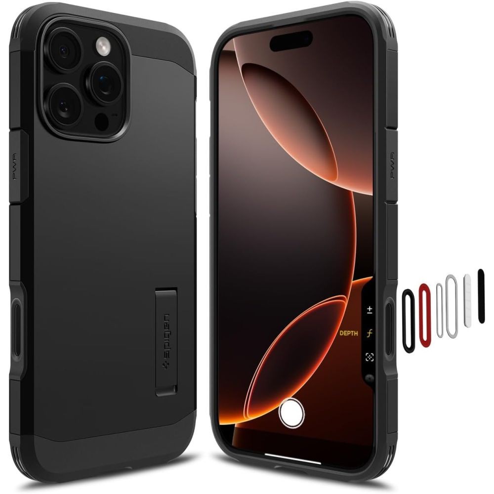 Tvirtas dviejų sluoksnių dėklas su stovu Spigen Tough Armor T Magsafe telefonui Apple iPhone 16 PRO MAX