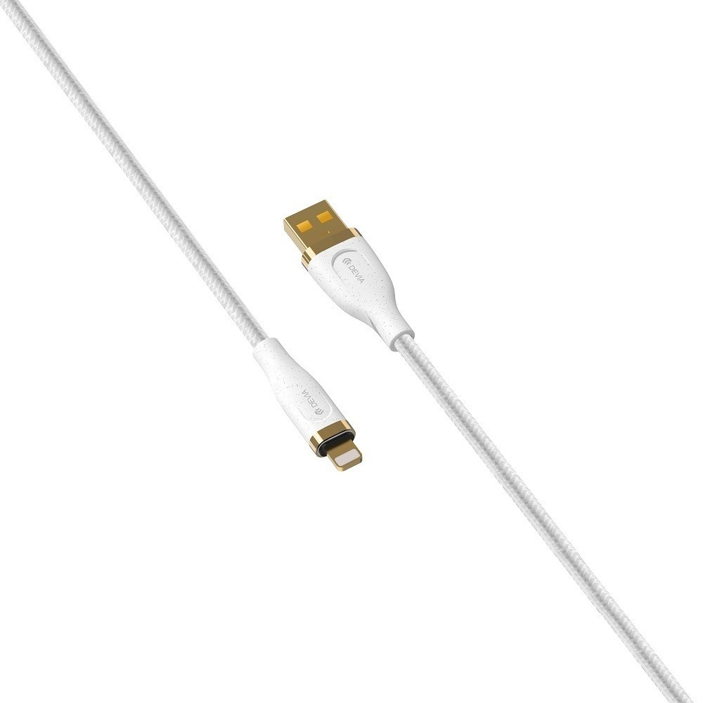 USB kabelis Devia Star Series Woven Lightning 1.5m baltas