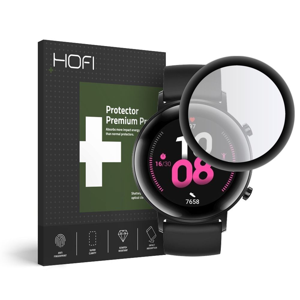 Juodas apsauginis stiklas Hofi "Hybrid'' laikrodžiui Huawei Watch GT 2 (42MM)