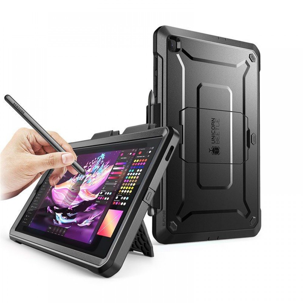 Juodas dėklas Supcase "Unicorn Beetle Pro" planšetei Samsung Galaxy Tab S6 LITE 10.4 2020 / 2022