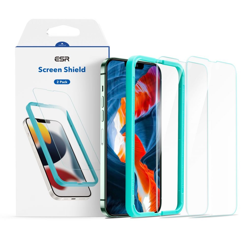 Skaidrus apsauginis grūdintas stiklas Apple Iphone 13 Pro Max telefonui "Esr Screen Shield 2vnt"
