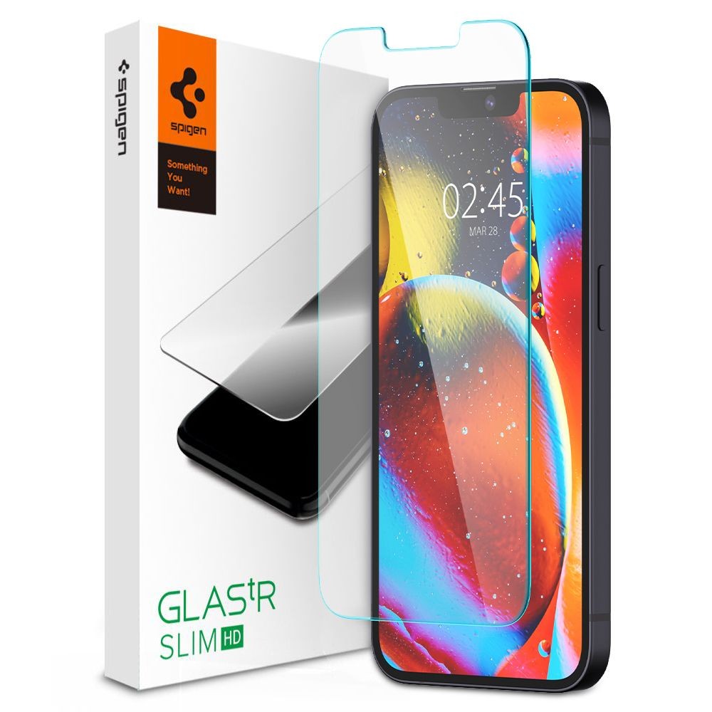 Skaidrus apsauginis grūdintas stiklas "Spigen Glas.Tr Slim" telefonui  iPhone 13 Pro Max / 14 Plus