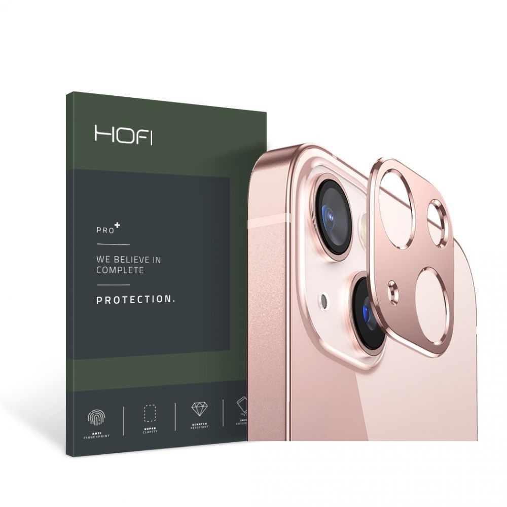 Rožinės spalvos apsauginis skydelis "Hofi Alucam Pro+" telefono iPhone 13 / 13 mini kamerai