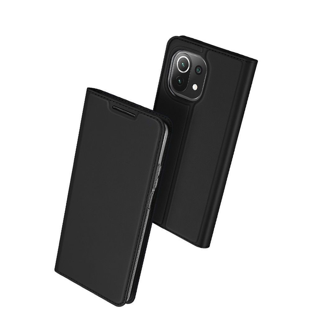 Juodas atverčiamas dėklas Dux Ducis "Skin Pro" telefonui Mi 11 Lite 4G / 5G / 11 Lite 5G