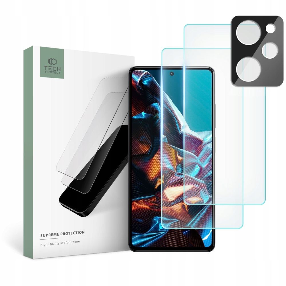 Apsauginių stikliukų rinkinys "Tech-Protect Supreme Set" telefonui Xiaomi Poco X5 Pro 5G