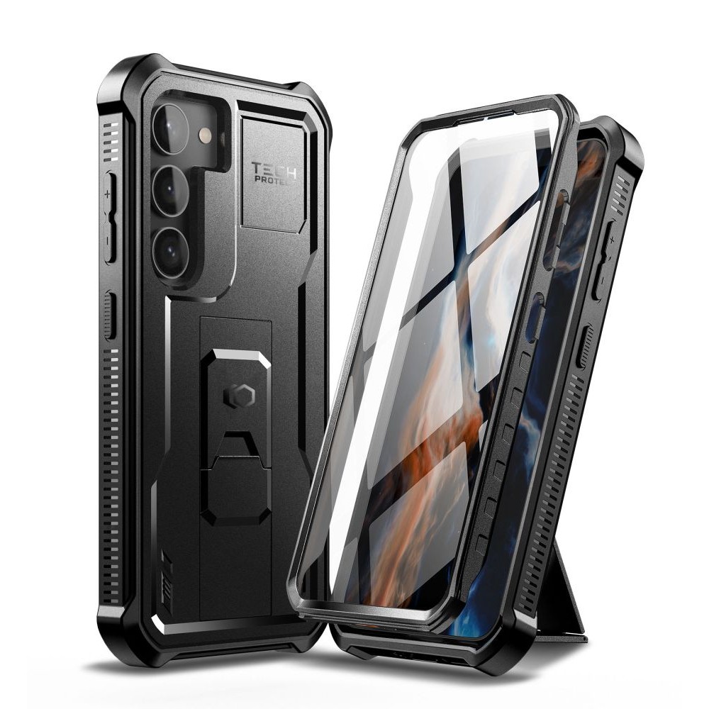 Juodas dviejų dalių dėklas "Tech-Protect Kevlar Pro" telefonui Galaxy S23 Plus