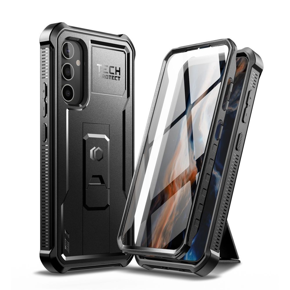 Juodas dviejų dalių dėklas "Tech-Protect Kevlar Pro" telefonui Samsung Galaxy A34 5G