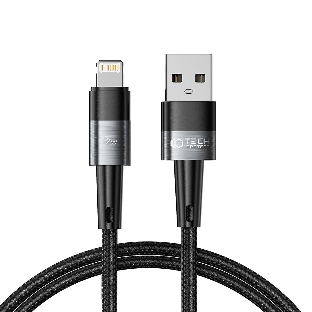 Pilkas USB kabelis "Tech-Protect Ultraboost Lightning Cable 12W/2.4A" 25CM 