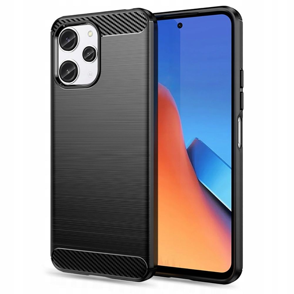 Juodas dėklas "Tech-Protect Tpucarbon" telefonui Xiaomi Redmi 12 
