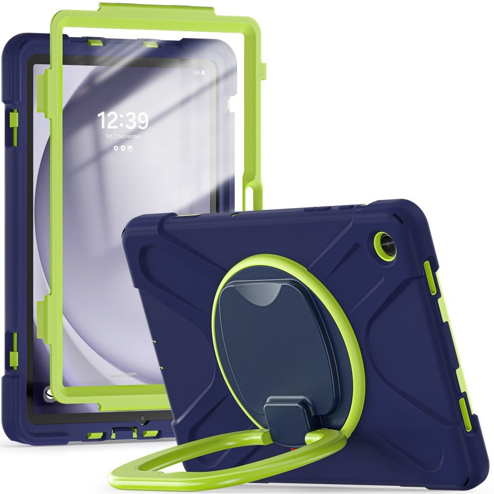 Spalvingas dėklas "Tech-Protect X-Armor" Navy/Lime planšetei Samsung Galaxy Tab A9+ PLUS 11.0 X210 / X215 / X216