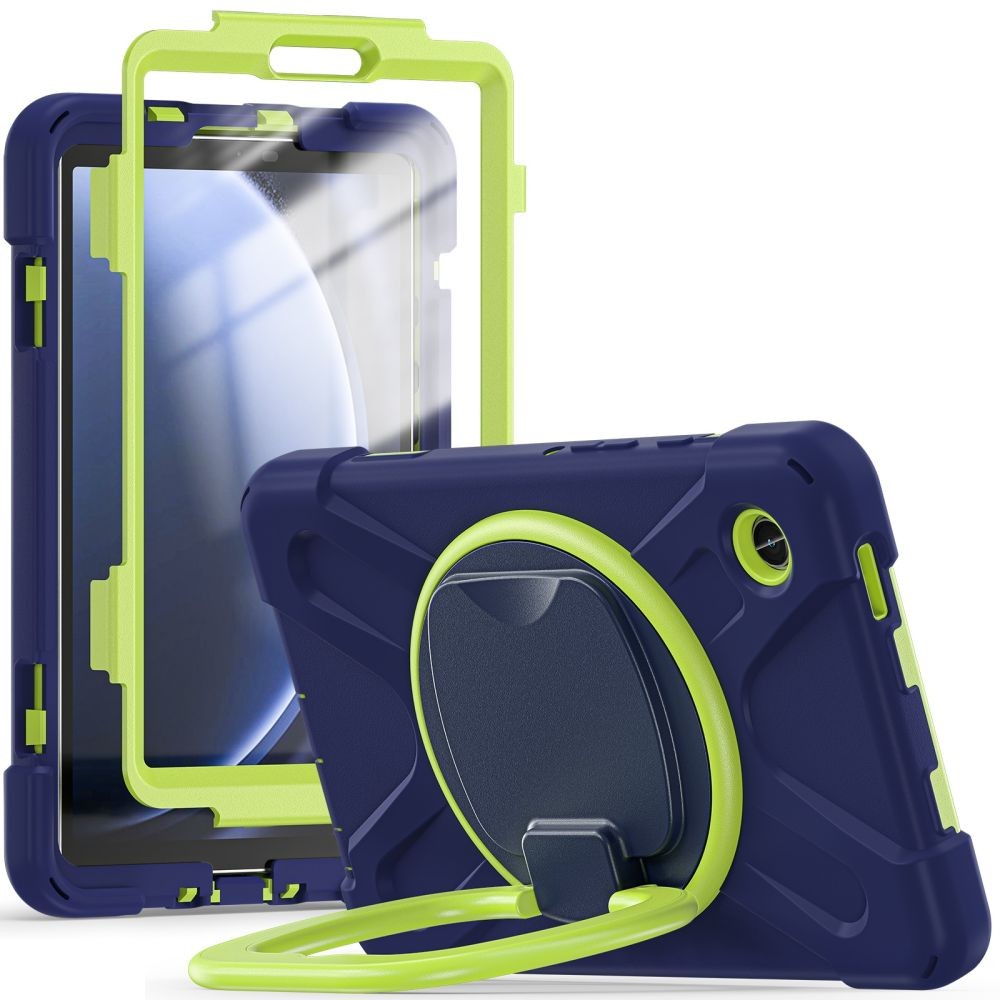 Spalvingas dėklas "Tech-Protect X-Armor" planšetei Galaxy Tab A9 8.7 X110 / X115 Navy/Lime