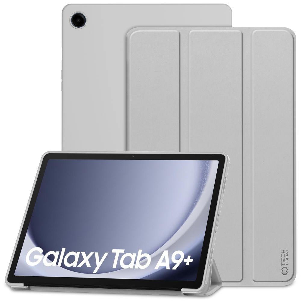 Pilkas atverčiamas dėklas ''Tech-Protect Smartcase'' planšetei Galaxy Tab A9+ 11.0 X210 / X215 / X216