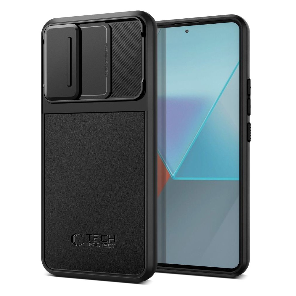 Juodas dėklas su kameros apsauga "Velar Cam+" telefonui Xiaomi Redmi Note 13 Pro 5G / Poco X6 5G