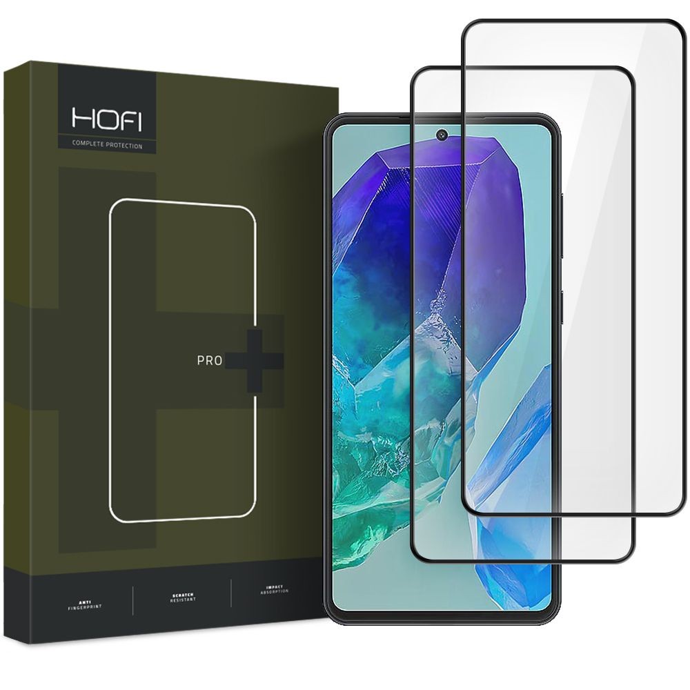 Apsauginis grūdintas stiklas juodais krašteliais Hofi Glass Pro+ (2vnt.) telefonui Samsung Galaxy M55 5G 