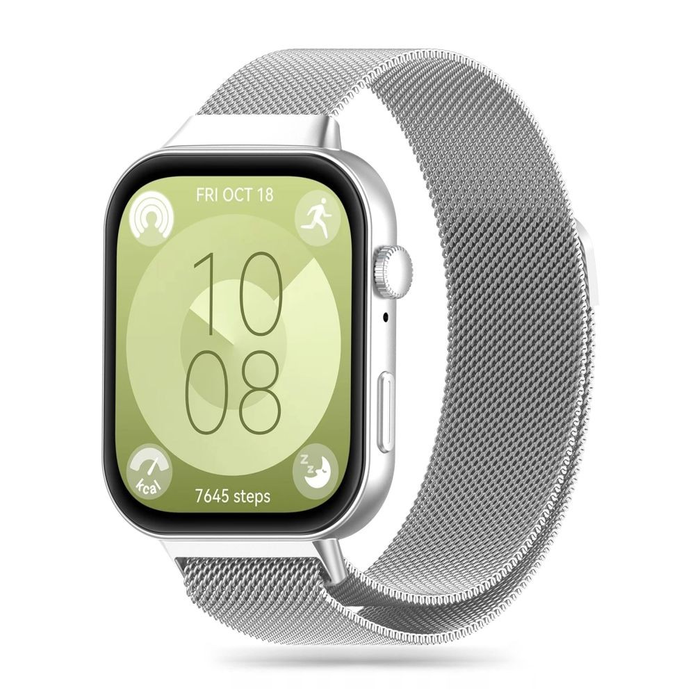 Sidabro spalvos apyrankė "Tech-Protect Milaneseband" laikrodžiui Huawei Watch Fit 3