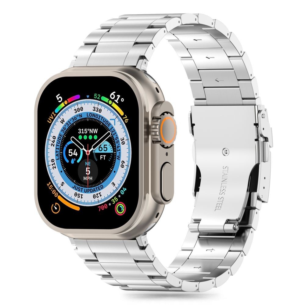 Sidabro spalvos apyrankė "Tech-Protect Stainless Pro" laikrodžiui  Apple Watch 4 / 5 / 6 / 7 / 8 / 9 / SE / Ultra 1 / 2 (42 / 44 / 45 / 49 MM)