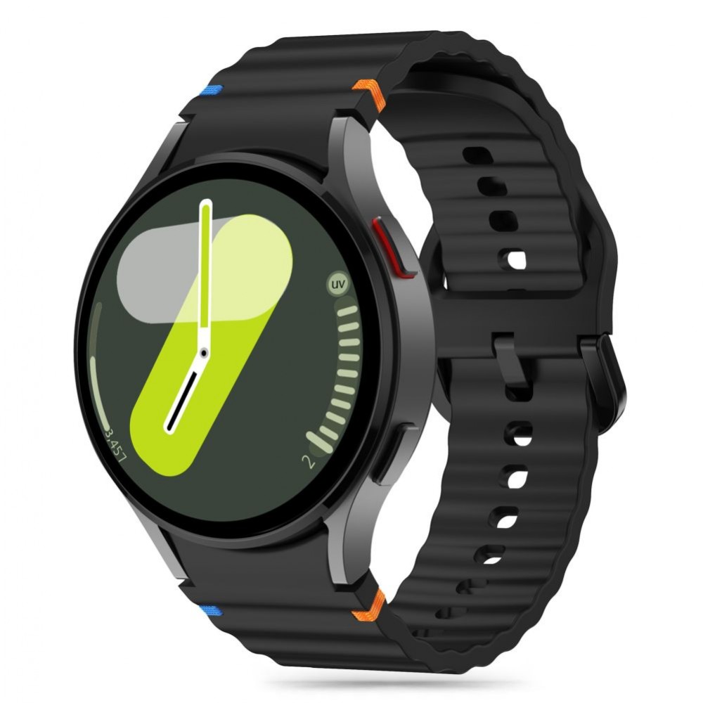 Juodos spalvos apyrankė "Tech-Protect Silicone Sport" laikrodžiui Samsung Galaxy Watch 4 / 5 / 5 PRO / 6 / 7 / FE