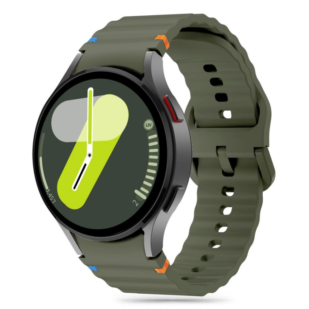 Žalios spalvos apyrankė "Tech-Protect Silicone Sport" laikrodžiui Samsung Galaxy Watch 4 / 5 / 5 PRO / 6 / 7 / FE