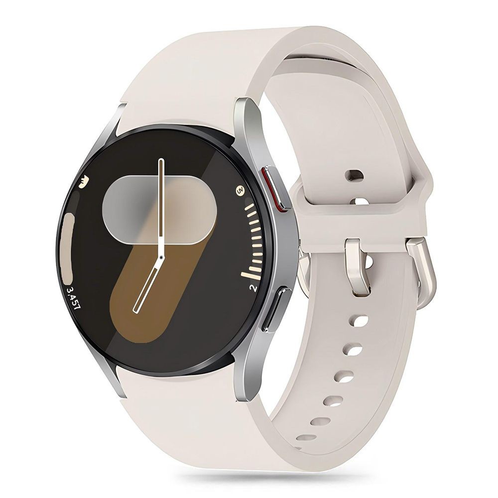 Kreminės spalvos apyrankė "Tech-Protect Silicone" laikrodžiui Samsung Galaxy Watch 4 / 5 / 5 PRO / 6 / 7 / FE