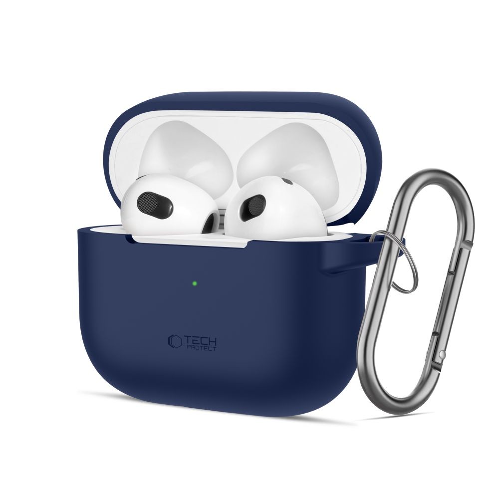 Mėlynos spalvos ausinių dėklas "Tech-Protect Silicone Hook" skirtas Apple Airpods 3