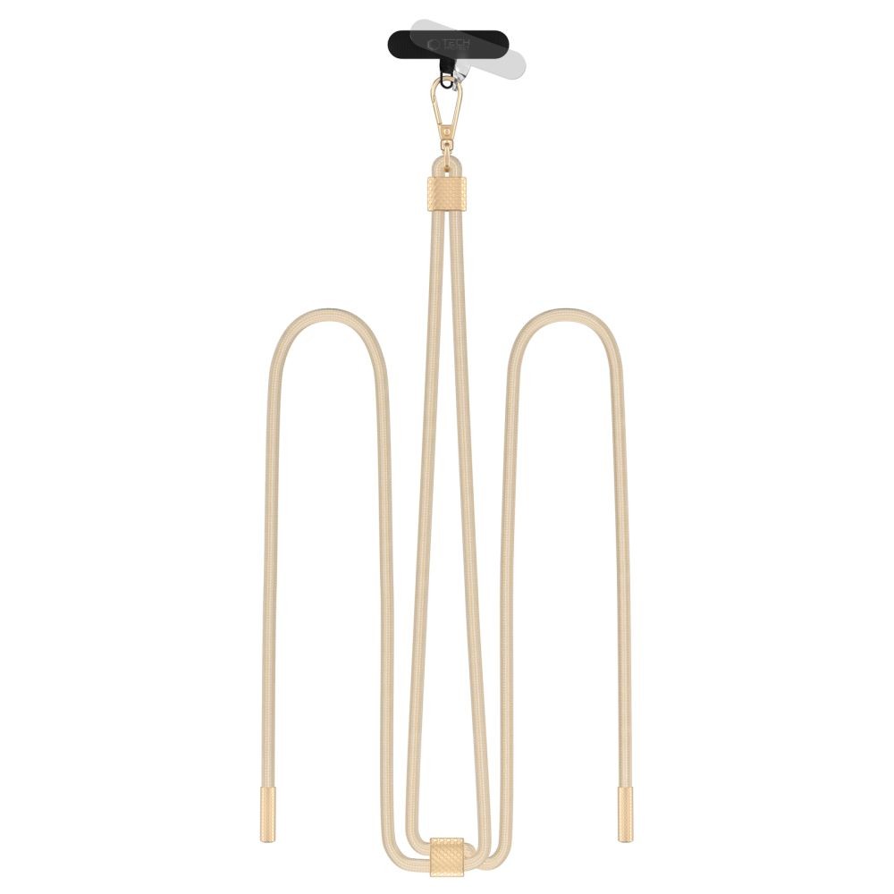 Auksinės spalvos universalus dirželis telefonui "Tech-Protect C2S  Rope Crossbody Strap"