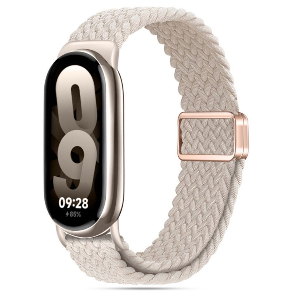 Kreminės spalvos tekstilinis dirželis "Tech-Protect Nylonmag" laikrodžiui Xiaomi Smart Band 8 / 9 / NFC 