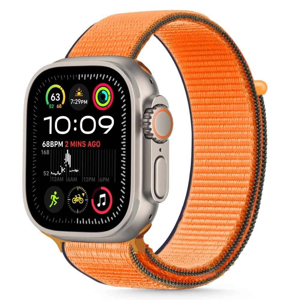 Oranžinės spalvos tekstilinis dirželis "Tech-Protect Nylon" laikrodžiui Apple Watch 6 / 7 / 8 / 9 / 10 / SE (40 / 41 / 42 MM)