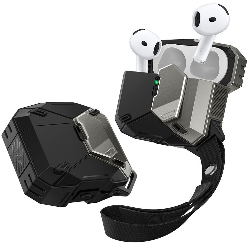 Juodas tvirtas ausinių dėklas "Supcase Matrix" skirtas Apple Airpods 4