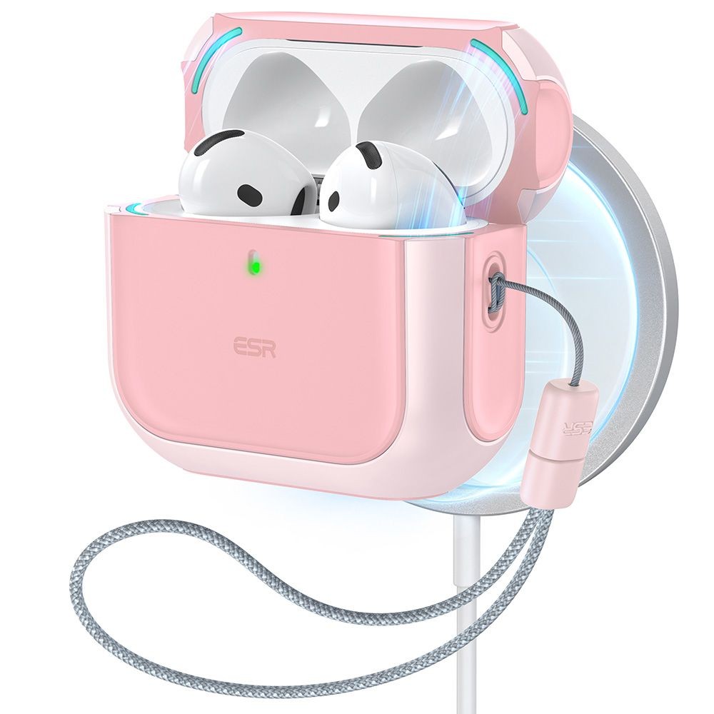 Rožinis ausinių dėklas "ESR Orbit Halolock Magsafe" skirtas Apple Airpods 4