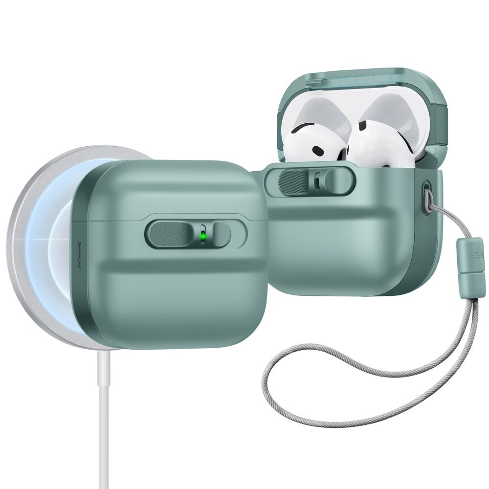 Žalias ausinių dėklas "ESR Pulse Halolock Magsafe" skirtas Apple Airpods 4