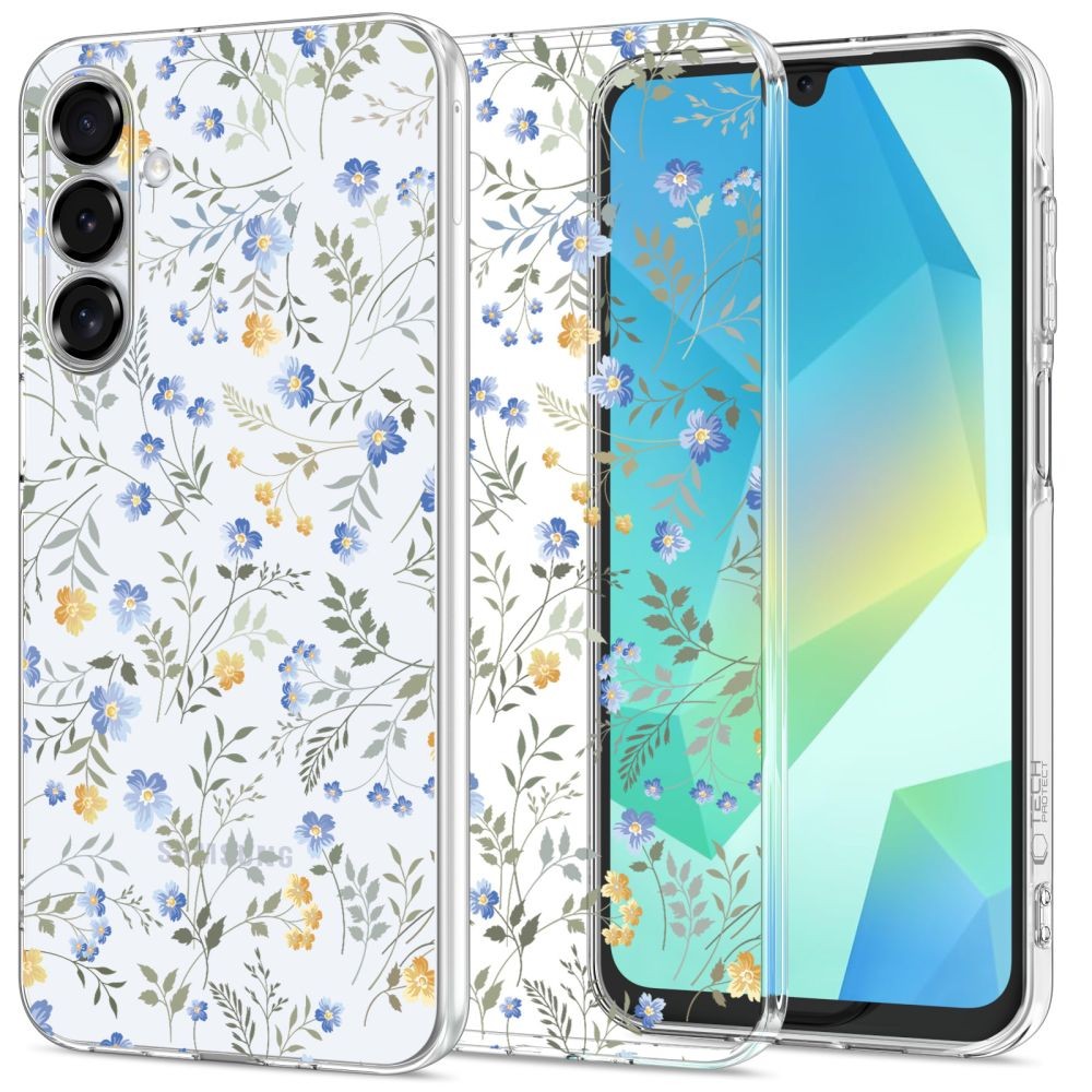 Skaidrus gėlėtas dėklas "Tech-Protect Flexair+ Floral" telefonui Samsung Galaxy A16 4G / 5G
