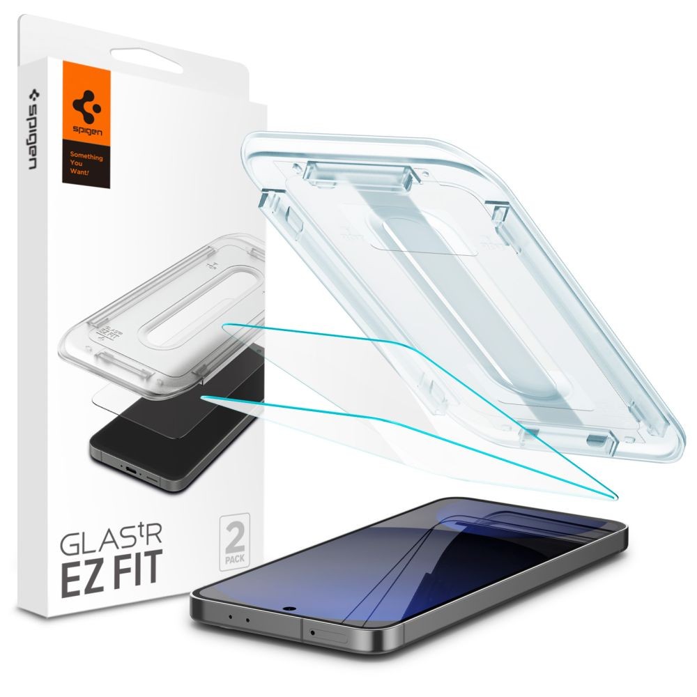 Apsauginis stiklas "Spigen Glas.TR ”EZ Fit” (2-vnt) su montavymo rėmeliu telefonui Samsung Galaxy  A56 5G / S24 FE