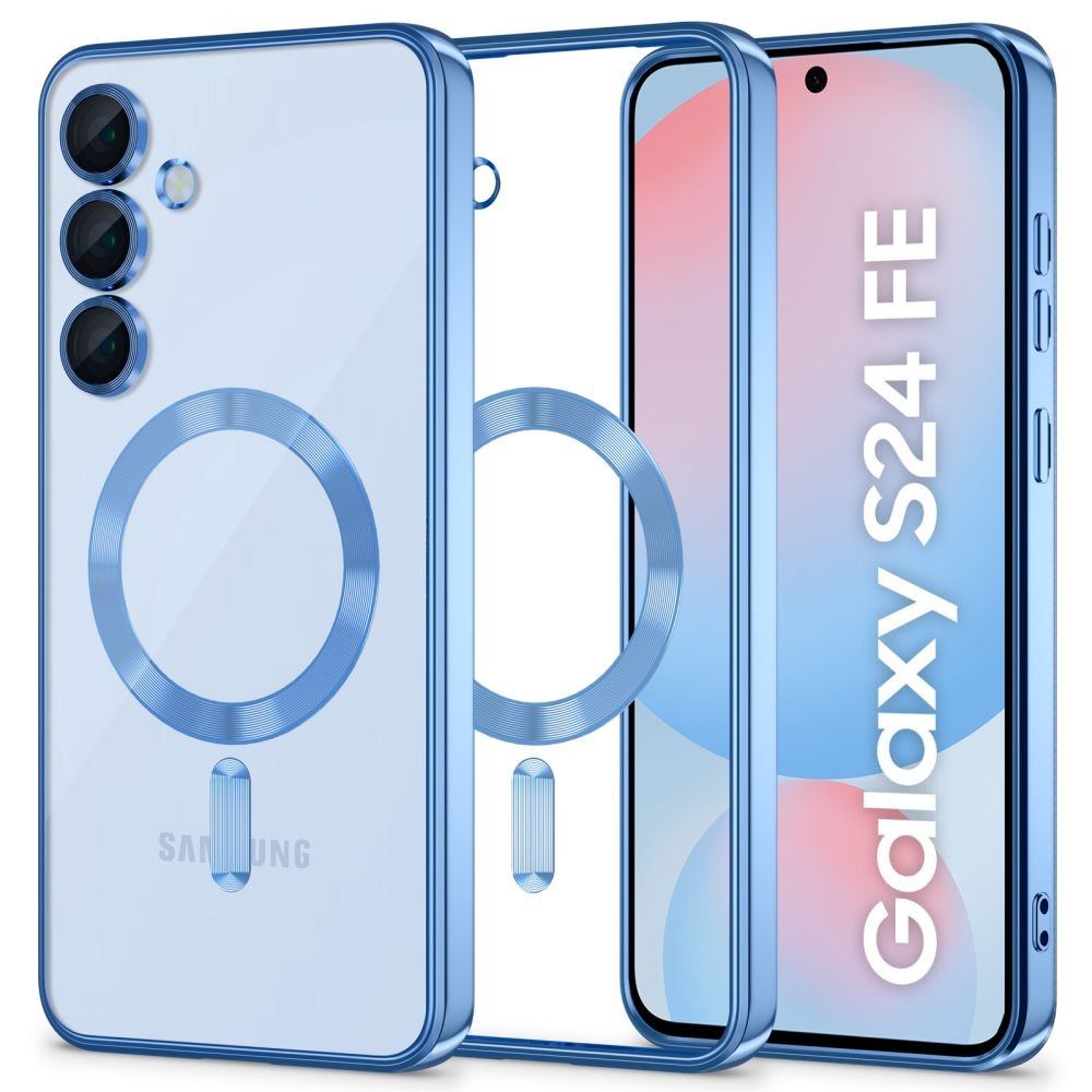 Skaidrus dėklas su mėlsvomis detalėmis "Tech-Protect Magflex Magsafe" telefonui Samsung Galaxy S24 FE