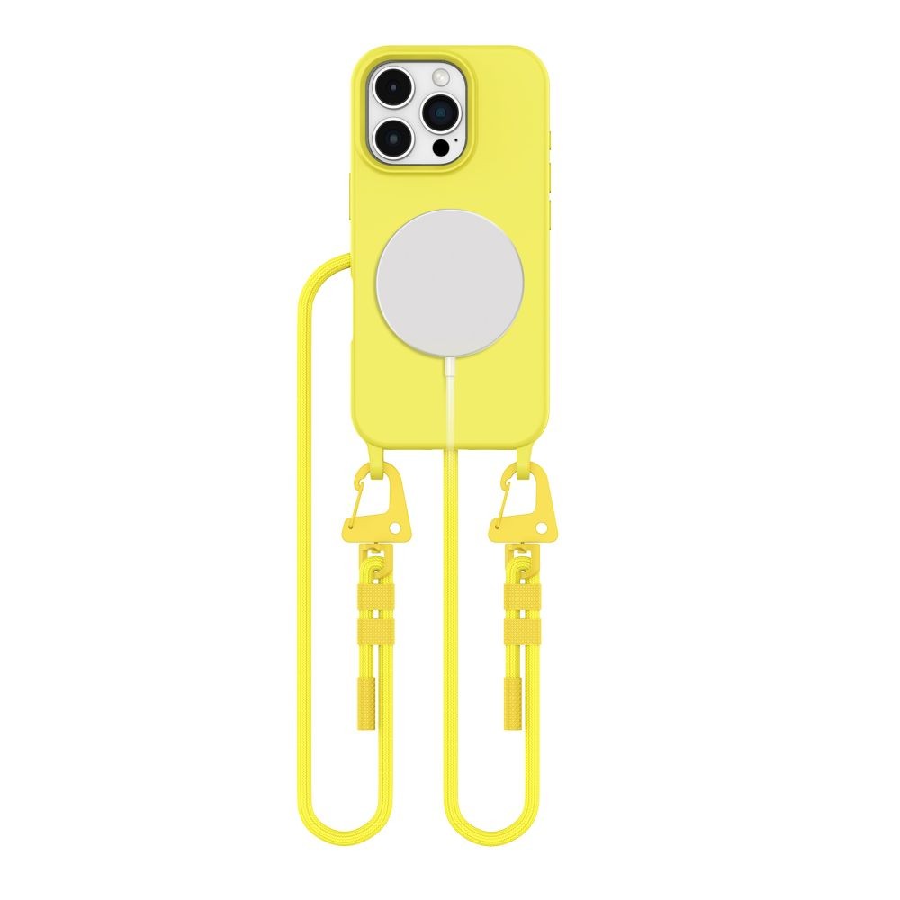 Geltonas dėklas su dirželiu "Tech-Protect MagNecklace MagSafe" telefonui Apple iPhone 16 Pro 