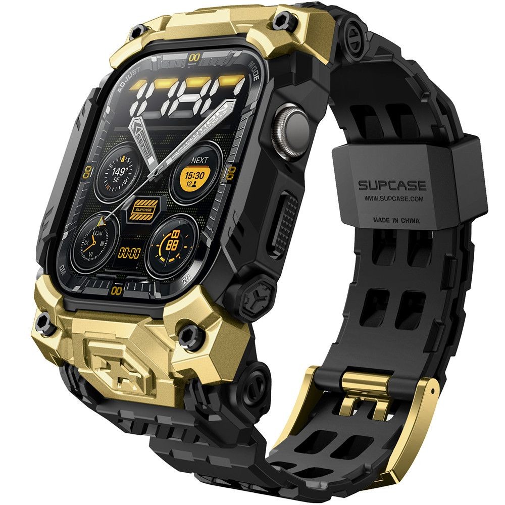 Juodos/Auksinės spalvos laikrodžio dėklas/apyrankė "Supcase UB Ore" laikrodžiui Apple Watch 10 (46 MM) 