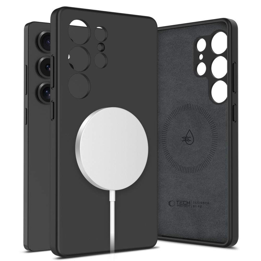 Juodas dėklas "Tech-Protect Silicone Magsafe" telefonui Samsung Galaxy S25 Ultra
