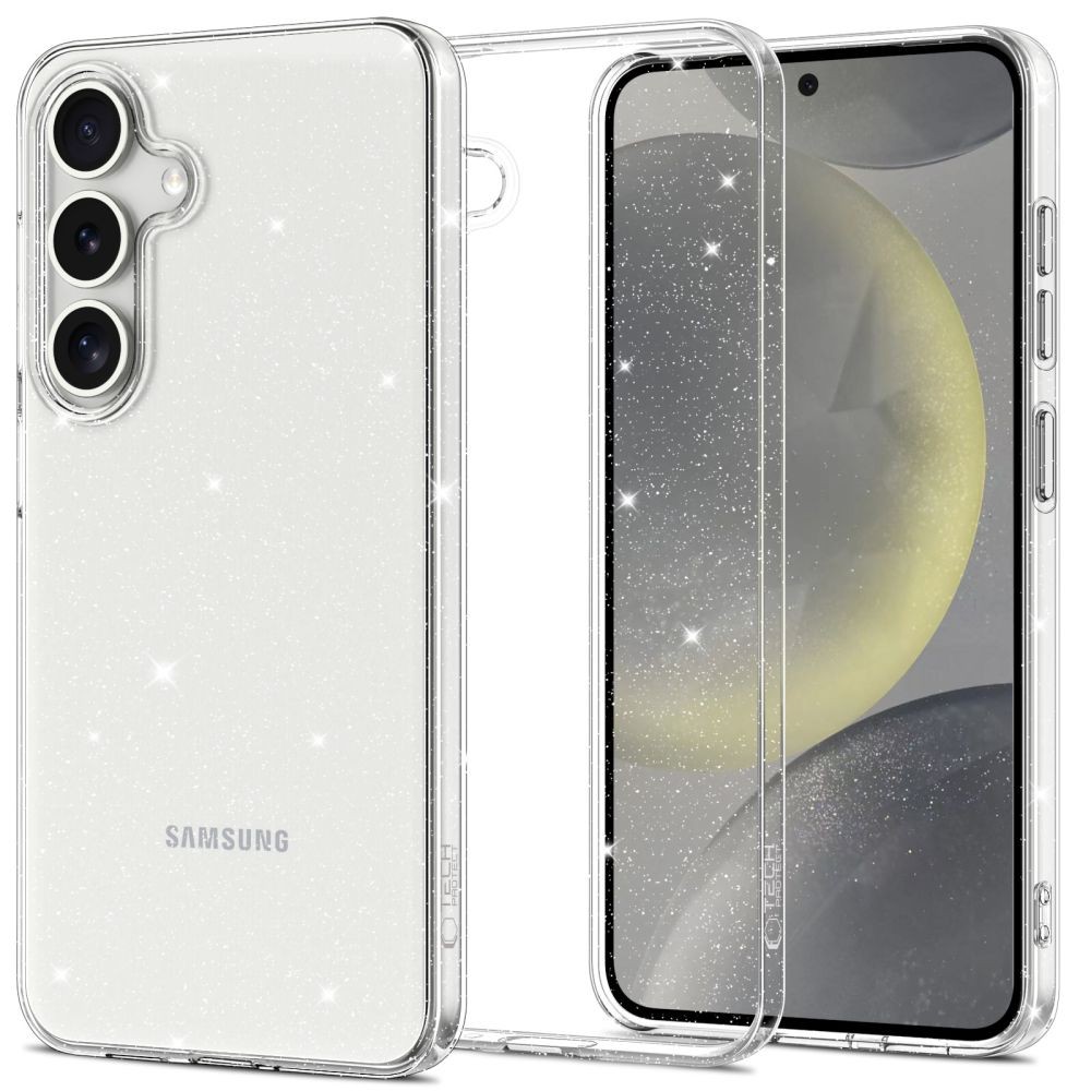 Skaidrus dėklas su blizgučiais "Tech-Protect Flexair" telefonui Samsung Galaxy S25 