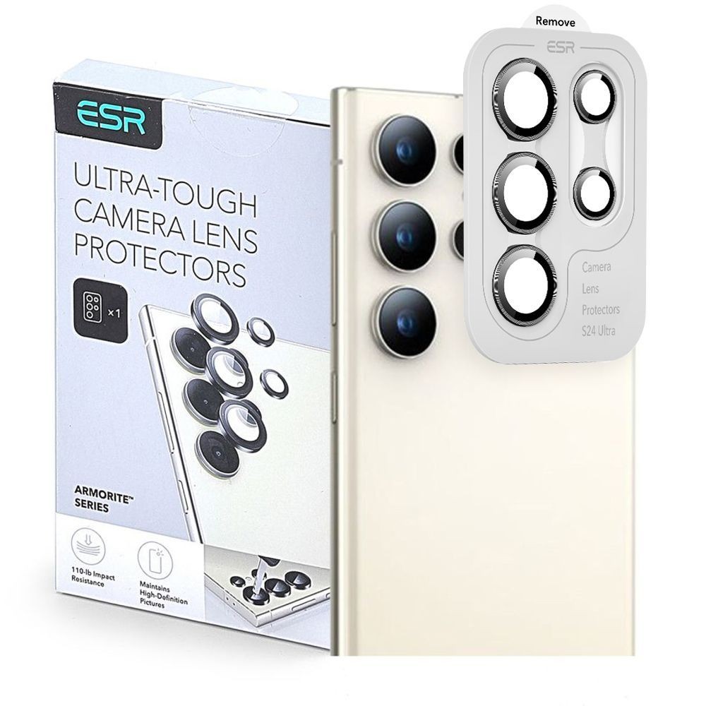 Juoda kameros apsauga "ESR Armorite Camera Protector" telefonui Samsung Galaxy S25 Ultra